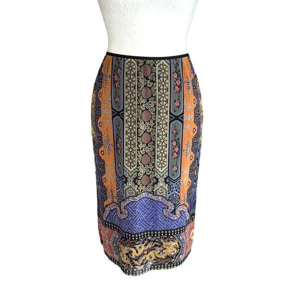 HTF Vivienne Tam Vintage 1990s Dragon Printed Mesh Pencil Skirt - S - Picture 15 of 15